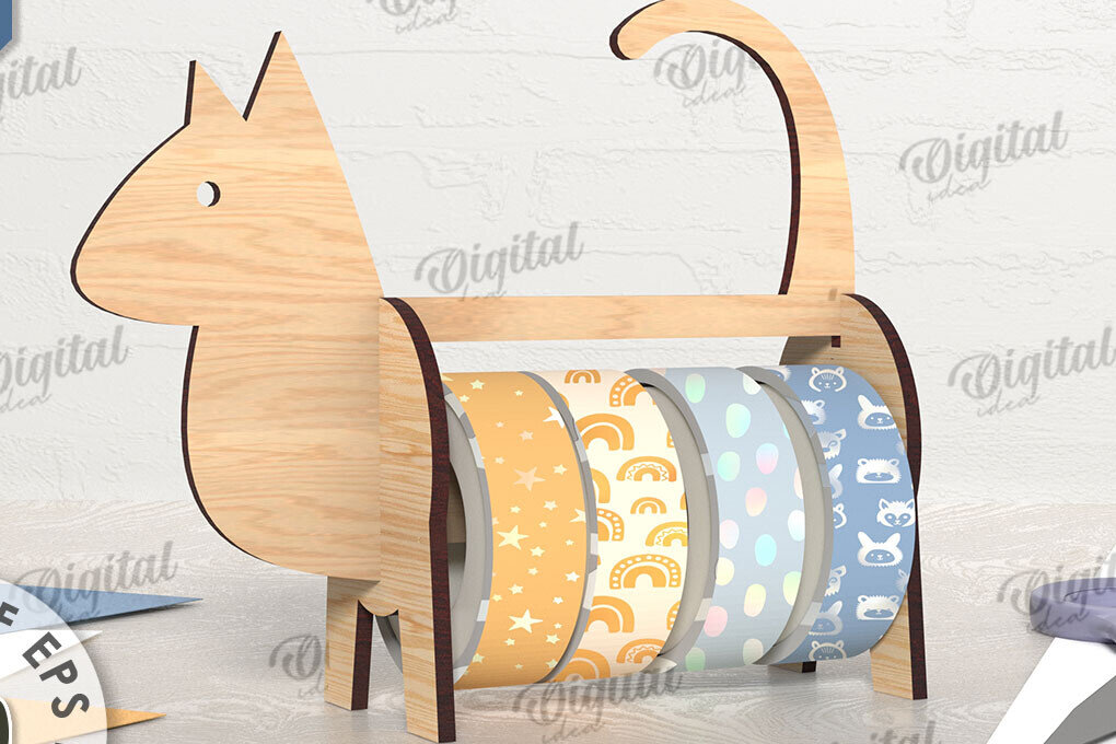 Σετ των 2 Intra απο ξύλο plywood 3mm-4mm πάχος – Tape Organizer. Γάτα Δίασταση  20x20 cm INTRAFABR-108024738