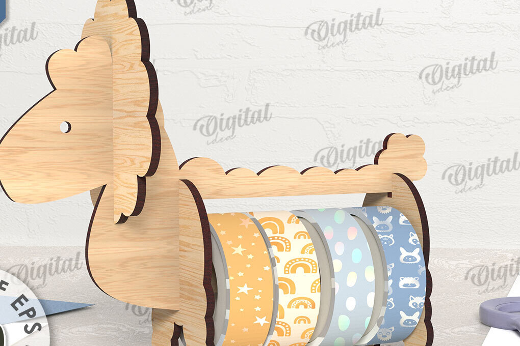 Σετ των 2 Intra απο ξύλο plywood 3mm-4mm πάχος – Tape Organizer. Πρόβατα Δίασταση  20x20 cm INTRAFABR-108024845