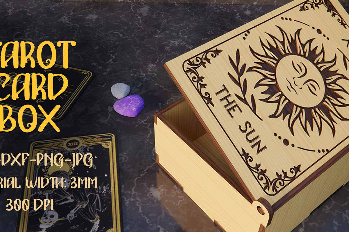 Σετ των 2 Intra απο ξύλο plywood 3mm-4mm πάχος – Κοπή με λέιζερ κουτί καρτών Ταρώ Δίασταση  20x20 cm INTRAFABR-79305287