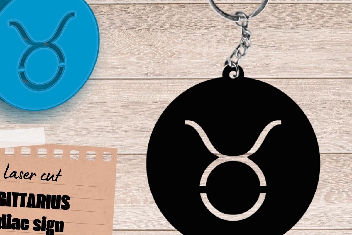 Σετ των 3 Intra απο ξύλο plywood 3mm-4mm πάχος – Ζώδιο ΤΑΥΡΟΣ, Ουράνιο Μπρελόκ Δίασταση  5x5 cm INTRAFABR-106317430