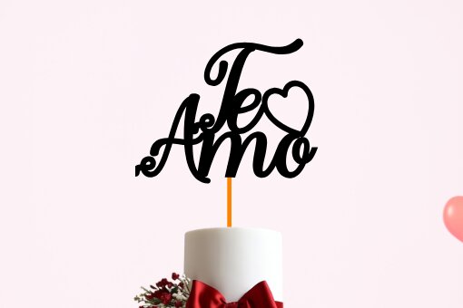 Σετ των 2 Intra απο ξύλο plywood 3mm-4mm πάχος – I Love You Cake Topper Δίασταση  20x20 cm INTRAFABR-89407510