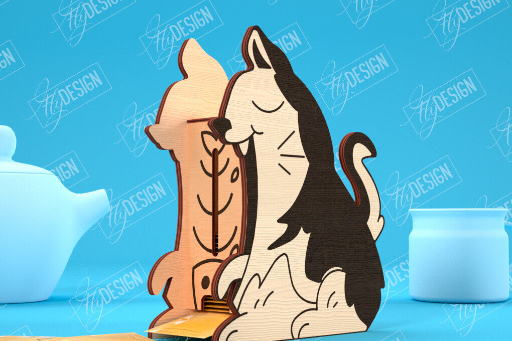 Σετ των 2 Intra απο ξύλο plywood 3mm-4mm πάχος – Δοχείο τσαγιού | Σχεδιασμός Ζώων | CNC Δίασταση  20x20 cm INTRAFABR-100320683