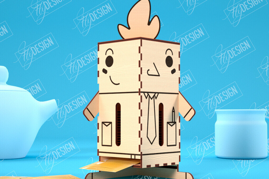 Intra απο ξύλο plywood 3mm-4mm πάχος – Δοχείο τσαγιού | Boy Design | CNC Δίασταση  40x30 cm INTRAFABR-100320759