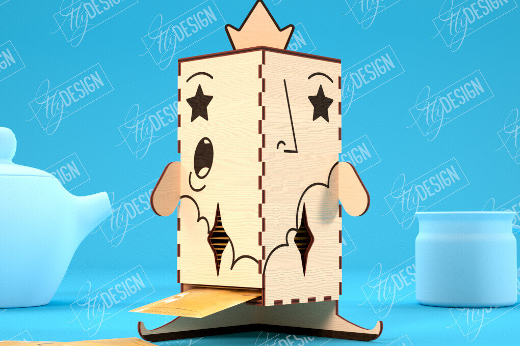 Σετ των 2 Intra απο ξύλο plywood 3mm-4mm πάχος – Δοχείο τσαγιού | Ξύλινο  | CNC Δίασταση  20x20 cm INTRAFABR-100320836