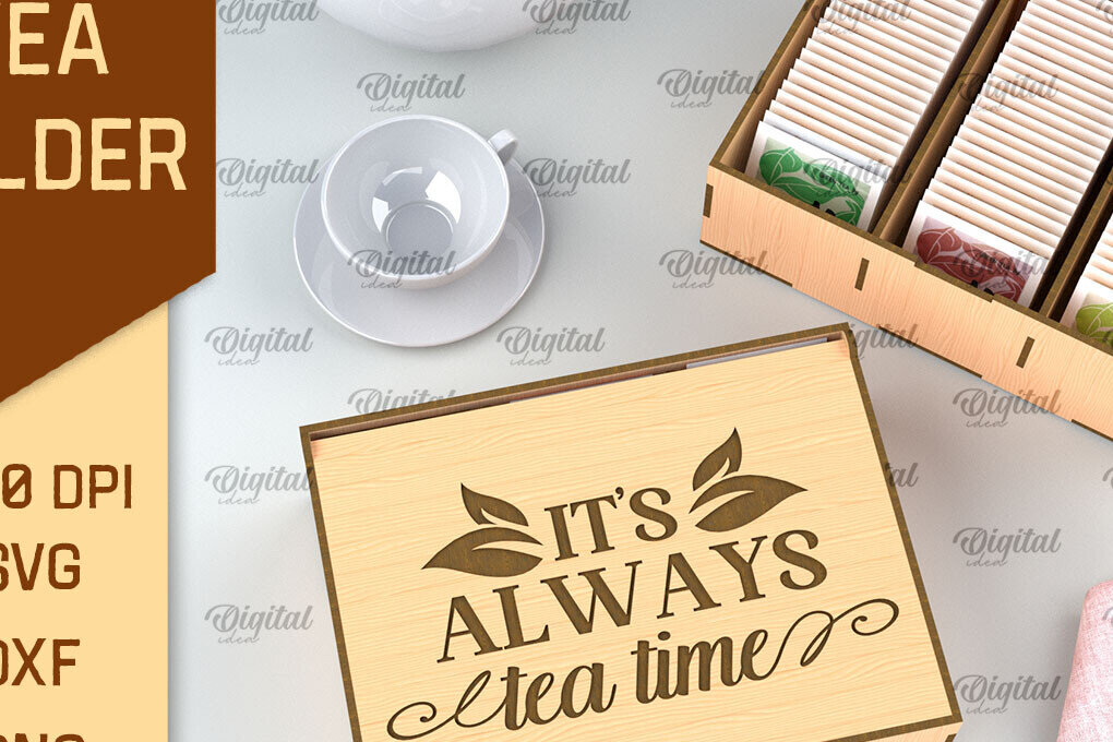 Σετ των 2 Intra απο ξύλο plywood 3mm-4mm πάχος – Κοπή λέιζερ κουτιού τσαγιού. Θήκη για φακελάκια τσαγιού Δίασταση  20x20 cm INTRAFABR-97301444