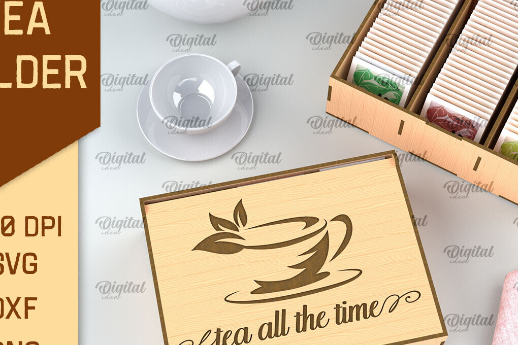 Σετ των 2 Intra απο ξύλο plywood 3mm-4mm πάχος – Κοπή λέιζερ κουτιού τσαγιού. Θήκη για φακελάκια τσαγιού Δίασταση  20x20 cm INTRAFABR-97301478