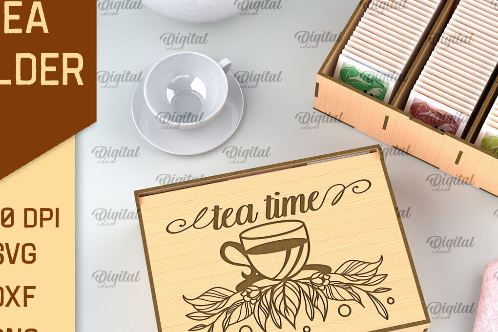 Σετ των 2 Intra απο ξύλο plywood 3mm-4mm πάχος – Κοπή λέιζερ κουτιού τσαγιού. Θήκη για φακελάκια τσαγιού Δίασταση  20x20 cm INTRAFABR-97300630