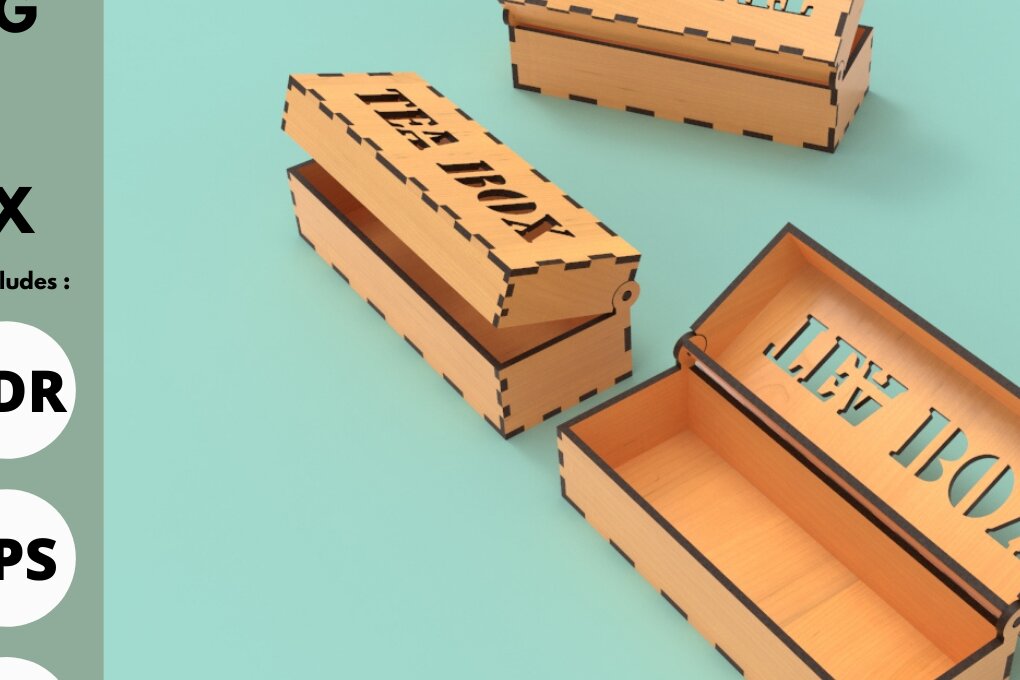 Σετ των 2 Intra απο ξύλο plywood 3mm-4mm πάχος – Κουτί τσαγιού | | Κοπή λέιζερ | Κουτί σερβιρίσματος Δίασταση  20x20 cm INTRAFABR-84160587