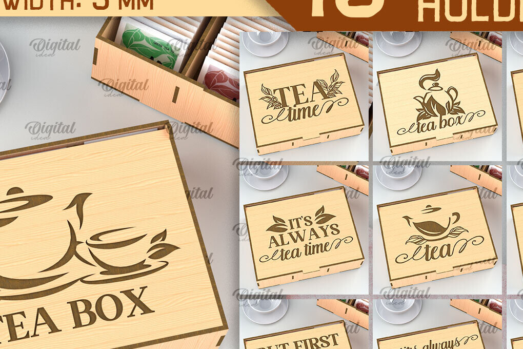 Σετ των 2 Intra απο ξύλο plywood 3mm-4mm πάχος – Κουτιά τσαγιού Δέσμη κοπής με λέιζερ. Φακελάκι τσαγιού Δίασταση  20x20 cm INTRAFABR-97306609