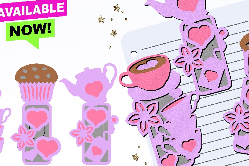 Σετ των 2 Intra απο ξύλο plywood 3mm-4mm πάχος – Σημάδια βιβλίου τσαγιού τροφίμων Δίασταση  20x20 cm INTRAFABR-108531336