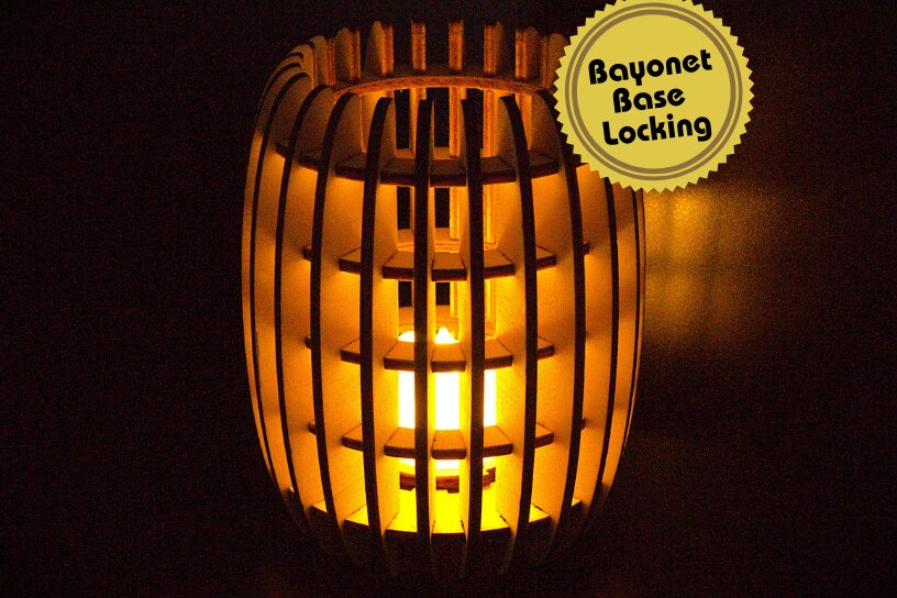 Σετ των 2 Intra απο ξύλο plywood 3mm-4mm πάχος – Φωτάκι Τσαγιού - Κηροπήγιο - Μπαγιονέτα Δίασταση  20x20 cm INTRAFABR-103029695