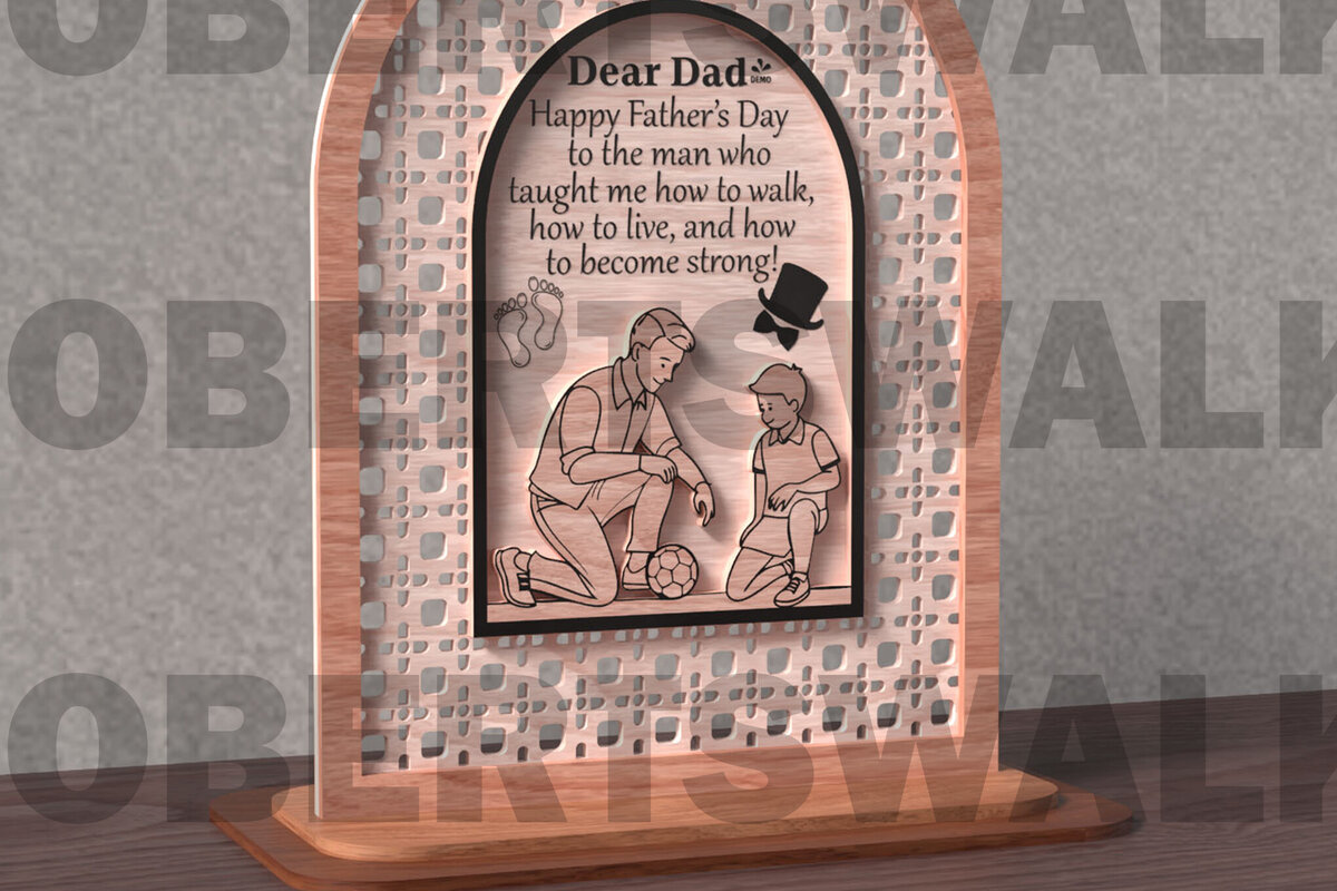 Intra απο ξύλο plywood 3mm-4mm πάχος – Teach Me to Walk Dad Sign Δίασταση  40x30 cm INTRAFABR-121718896