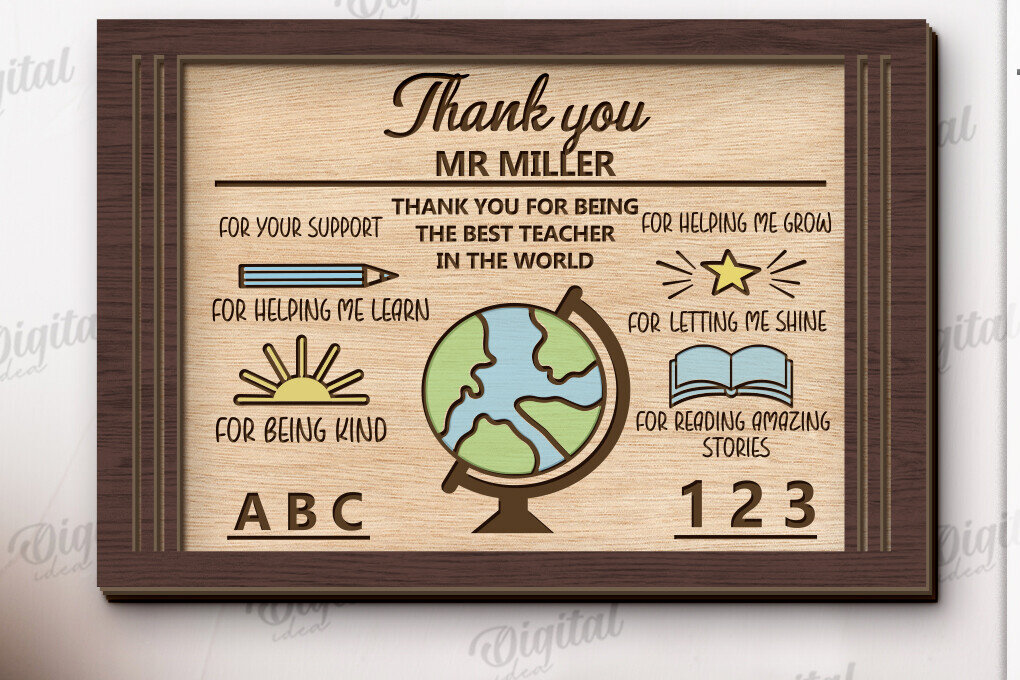 Σετ των 2 Intra απο ξύλο plywood 3mm-4mm πάχος – Εκτίμηση δασκάλου πλάκα κοπής με λέιζερ Δίασταση  20x20 cm INTRAFABR-120366161