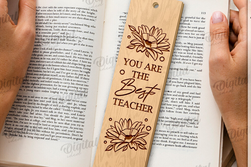 Σετ των 2 Intra απο ξύλο plywood 3mm-4mm πάχος – Δάσκαλος σελιδοδείκτης Αποκοπή με λέιζερ Δίασταση  20x20 cm INTRAFABR-119264167