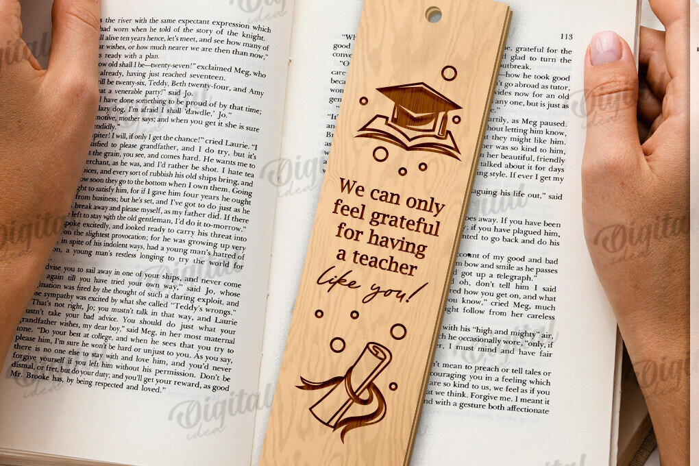 Σετ των 2 Intra απο ξύλο plywood 3mm-4mm πάχος – Δάσκαλος σελιδοδείκτης Αποκοπή με λέιζερ Δίασταση  20x20 cm INTRAFABR-119264089