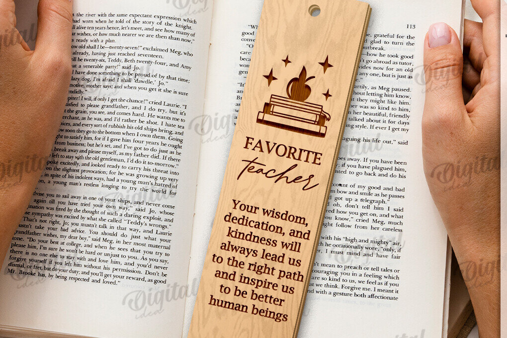 Σετ των 2 Intra απο ξύλο plywood 3mm-4mm πάχος – Δάσκαλος σελιδοδείκτης Αποκοπή με λέιζερ Δίασταση  20x20 cm INTRAFABR-119264122