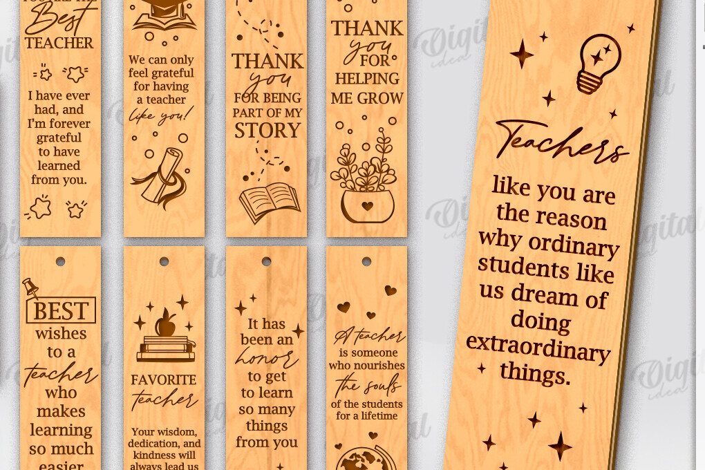 Σετ των 2 Intra απο ξύλο plywood 3mm-4mm πάχος – Δασκάλα σελιδοδείκτες με λέιζερ Δίασταση  20x20 cm INTRAFABR-119197870