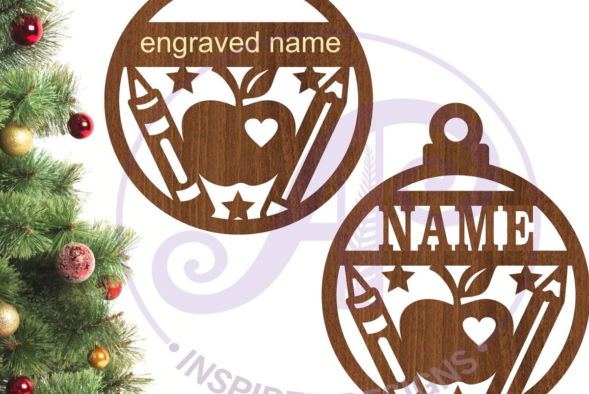 Σετ των 2 Intra απο ξύλο plywood 3mm-4mm πάχος – Δάσκαλος Χριστουγεννιάτικο Στολίδι Δίασταση  20x20 cm INTRAFABR-79180470