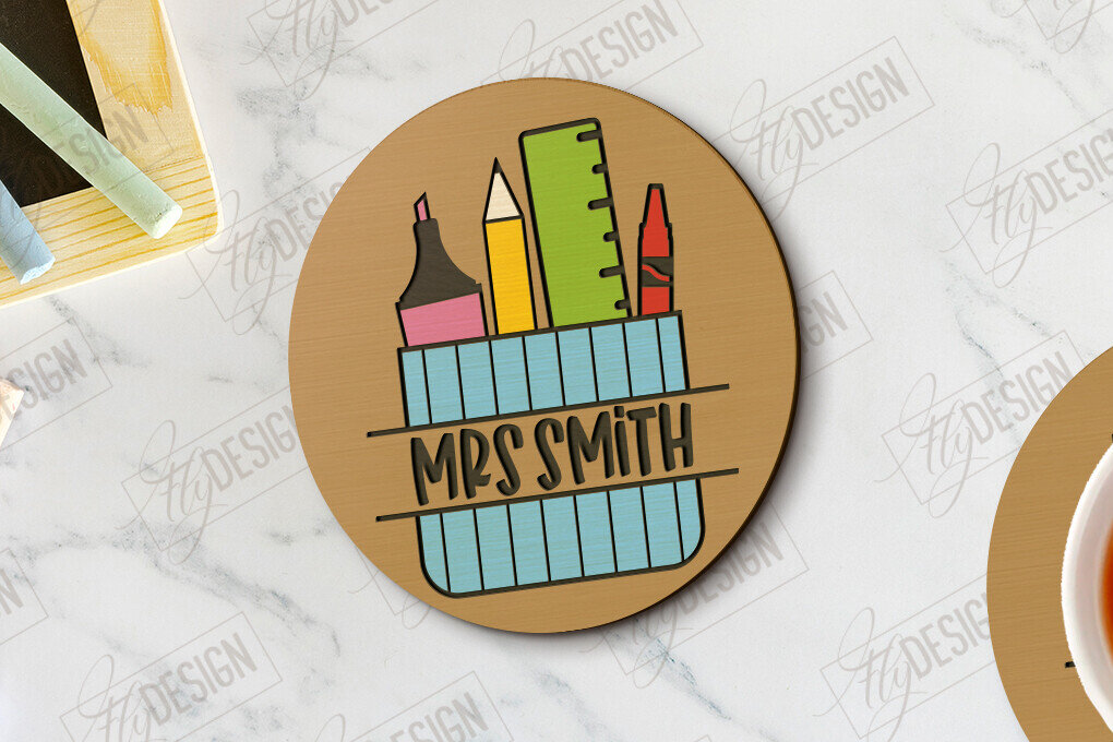 Σετ των 2 Intra απο ξύλο plywood 3mm-4mm πάχος – Δάσκαλος σουβέρ | Σουβέρ Κυπέλλου | Σχολείο Δίασταση  20x20 cm INTRAFABR-118750501