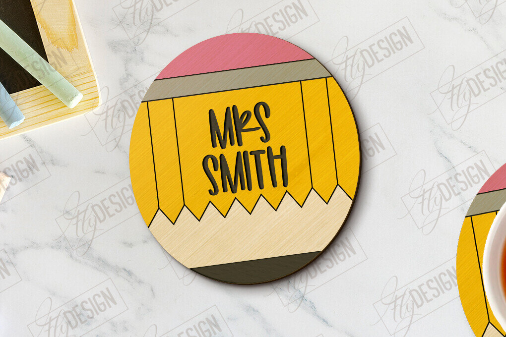 Σετ των 2 Intra απο ξύλο plywood 3mm-4mm πάχος – Δάσκαλος σουβέρ | Σουβέρ Κυπέλλου | Σχολείο Δίασταση  20x20 cm INTRAFABR-118750496