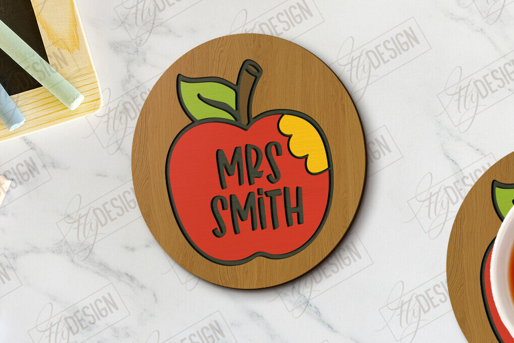 Σετ των 2 Intra απο ξύλο plywood 3mm-4mm πάχος – Δάσκαλος σουβέρ | Σουβέρ Κυπέλλου | Σχολείο Δίασταση  20x20 cm INTRAFABR-118750498