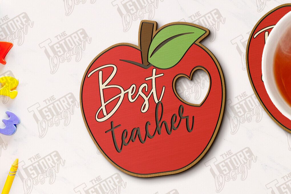 Σετ των 2 Intra απο ξύλο plywood 3mm-4mm πάχος – Δάσκαλος σουβέρ | Σουβέρ Κυπέλλου | Σχολείο Δίασταση  20x20 cm INTRAFABR-118286621