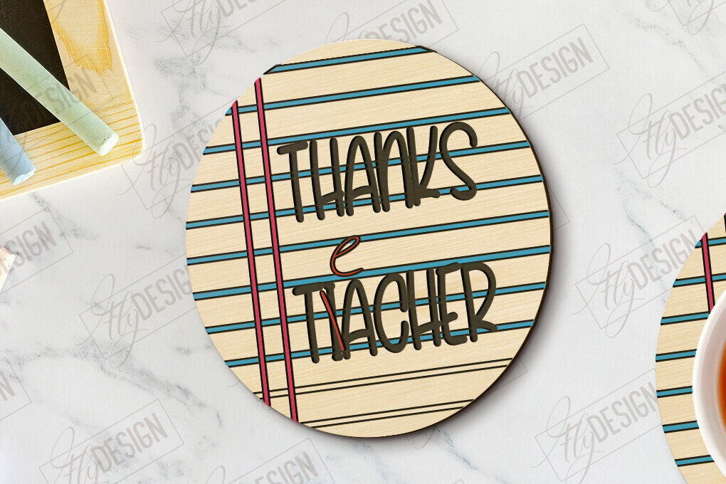 Σετ των 2 Intra απο ξύλο plywood 3mm-4mm πάχος – Δάσκαλος σουβέρ | Σχολείο | Κύπελλο σουβέρ Δίασταση  20x20 cm INTRAFABR-118349410