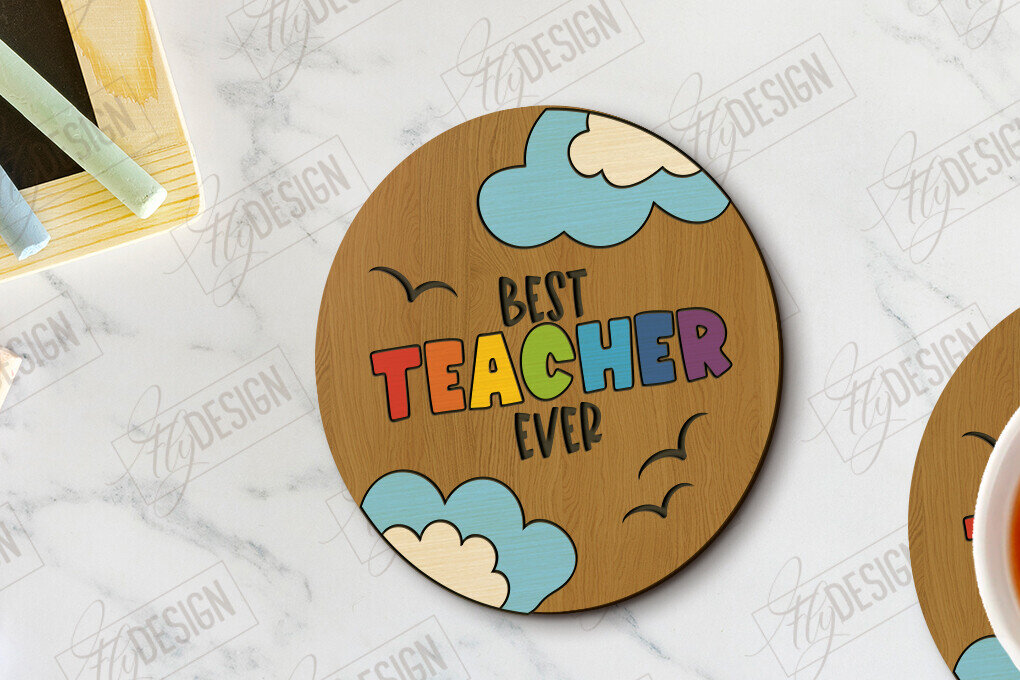 Σετ των 2 Intra απο ξύλο plywood 3mm-4mm πάχος – Δάσκαλος σουβέρ | Σχολείο | Κύπελλο σουβέρ Δίασταση  20x20 cm INTRAFABR-118349416