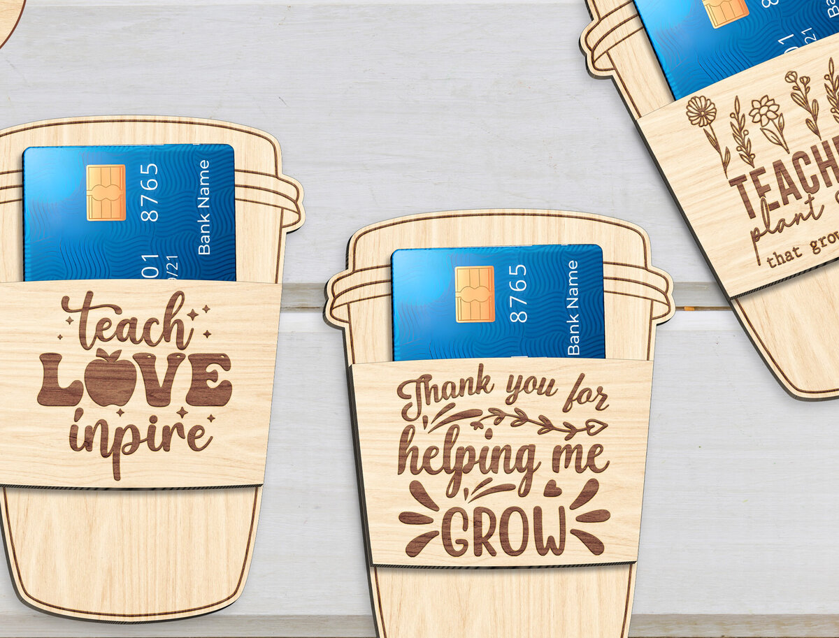 Σετ των 2 Intra απο ξύλο plywood 3mm-4mm πάχος – Δωροθήκη για καφέ δασκάλα Δίασταση  20x20 cm INTRAFABR-99080283