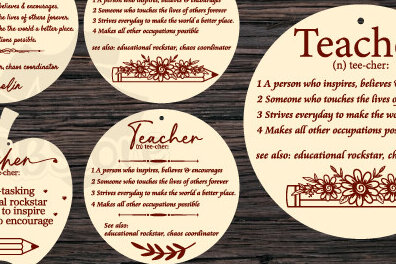 Σετ των 2 Intra απο ξύλο plywood 3mm-4mm πάχος – Καθηγητής Ορισμός Στολίδι Δίασταση  20x20 cm INTRAFABR-100490761