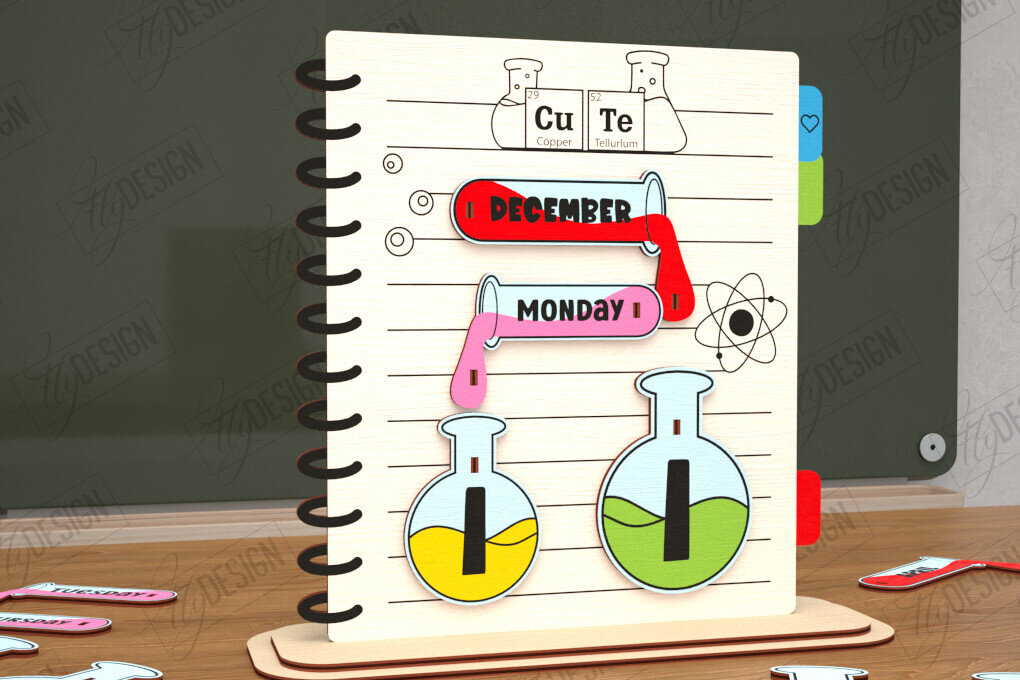 Σετ των 2 Intra απο ξύλο plywood 3mm-4mm πάχος – Διαρκές Ημερολόγιο Επιτραπέζιου Δασκάλου | CNC Δίασταση  20x20 cm INTRAFABR-115495825