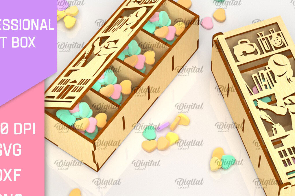 Σετ των 2 Intra απο ξύλο plywood 3mm-4mm πάχος – Κουτί δώρου δασκάλου Δίασταση  20x20 cm INTRAFABR-98268848