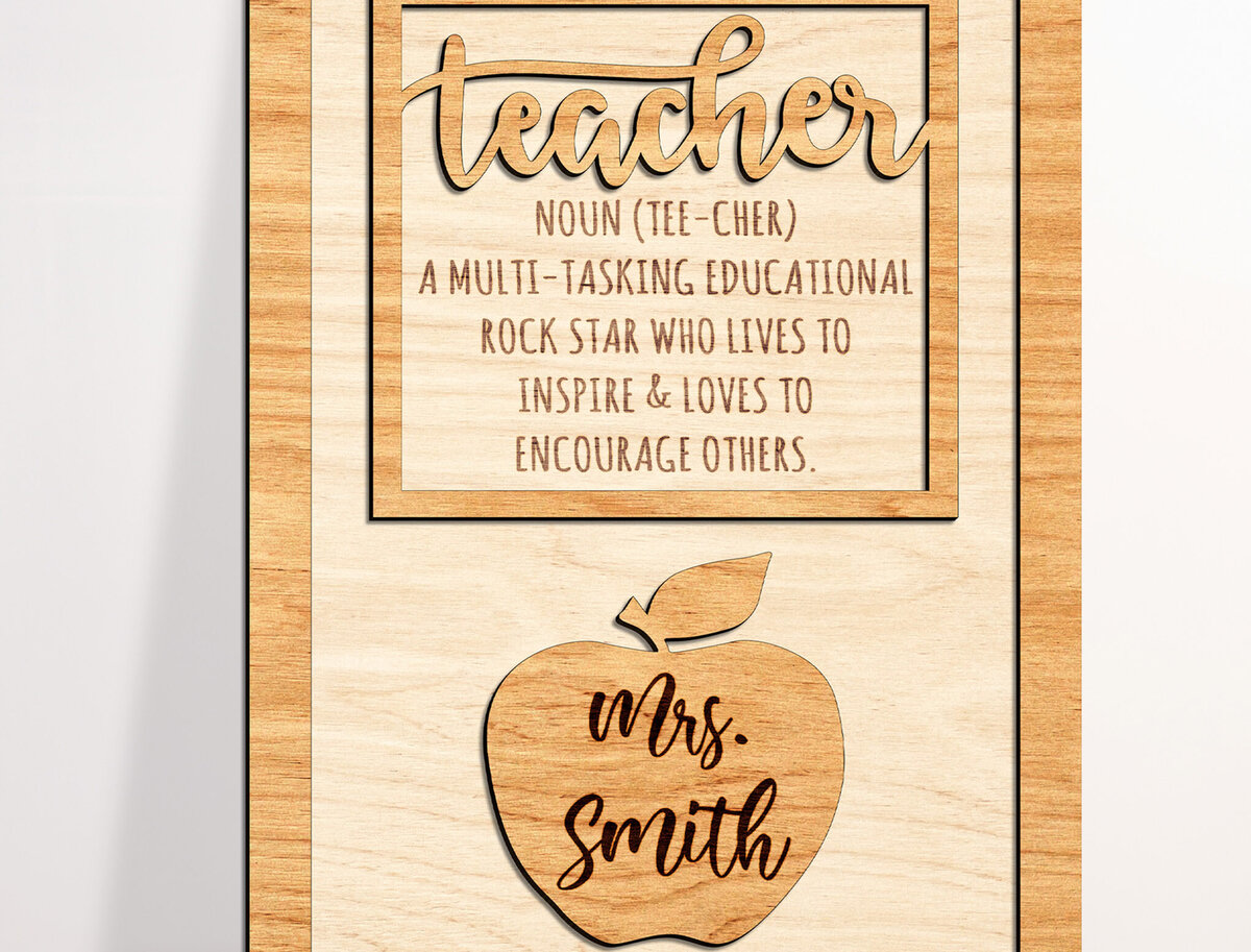 Σετ των 2 Intra απο ξύλο plywood 3mm-4mm πάχος – Δώρο Δασκάλου Αποκοπή αρχείου με λέιζερ Δίασταση  20x20 cm INTRAFABR-99081861