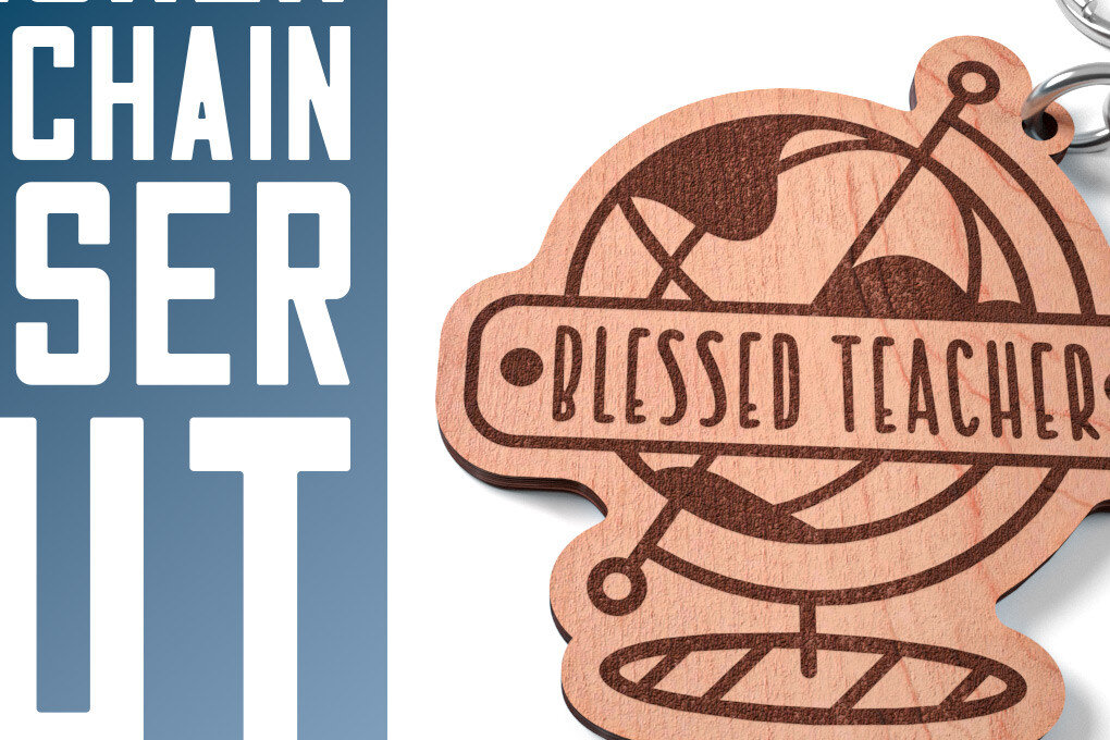 Σετ των 3 Intra απο ξύλο plywood 3mm-4mm πάχος – Teacher Keychain | Σχολείο Δίασταση  5x5 cm INTRAFABR-60593987