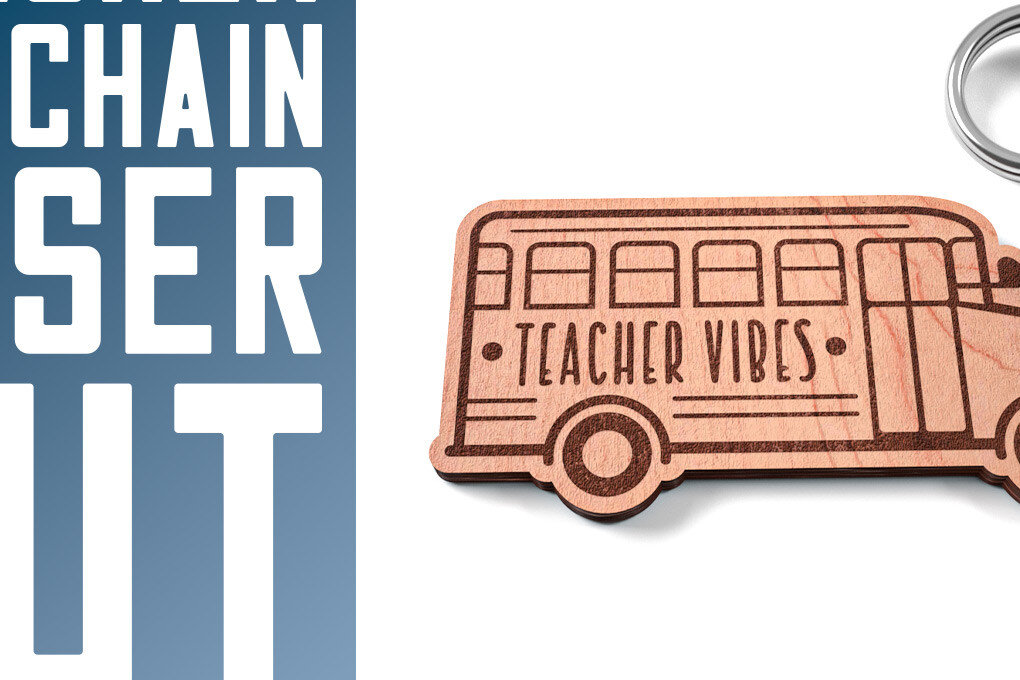 Σετ των 3 Intra απο ξύλο plywood 3mm-4mm πάχος – Teacher Keychain | Σχολείο Δίασταση  5x5 cm INTRAFABR-60594114