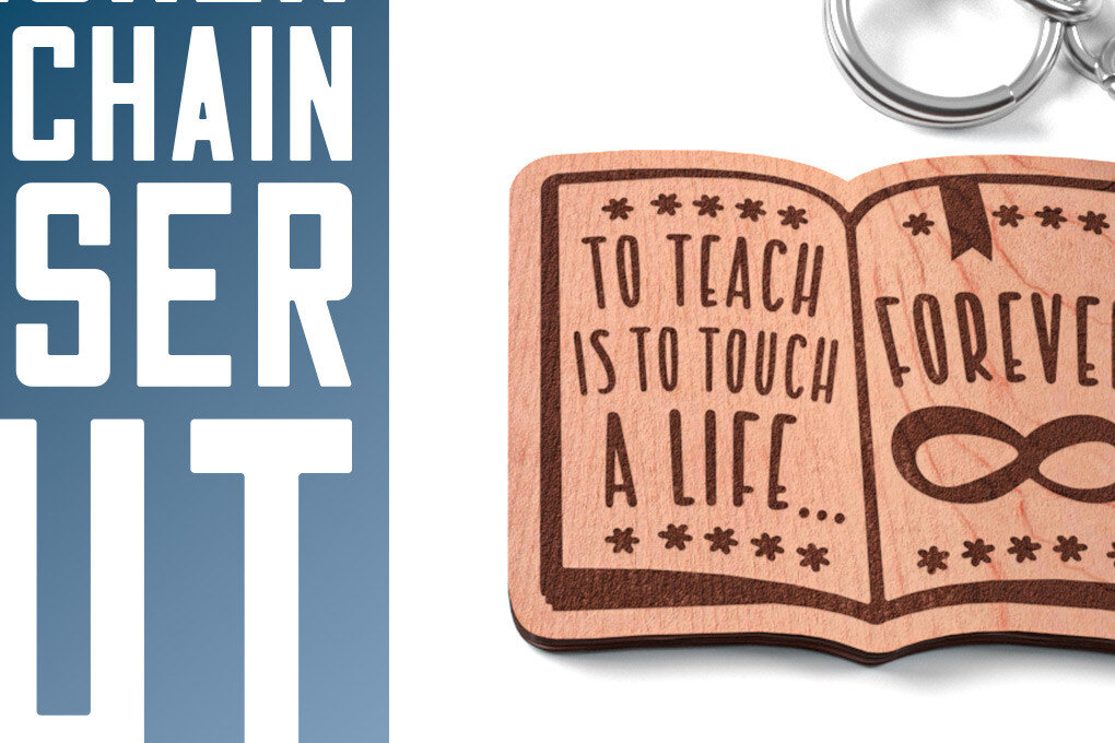 Σετ των 2 Intra απο ξύλο plywood 3mm-4mm πάχος – Teacher Keychain | Σχολείο Δίασταση  5x5 cm INTRAFABR-60594244