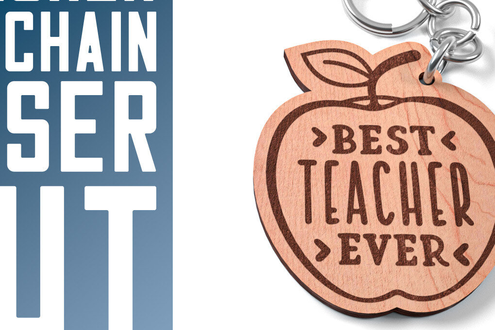 Σετ των 3 Intra απο ξύλο plywood 3mm-4mm πάχος – Teacher Keychain | Σχολείο Δίασταση  5x5 cm INTRAFABR-60594278