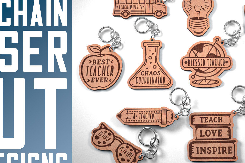 Σετ των 3 Intra απο ξύλο plywood 3mm-4mm πάχος – Teacher Keychain | Σχολείο Δίασταση  5x5 cm INTRAFABR-60593813