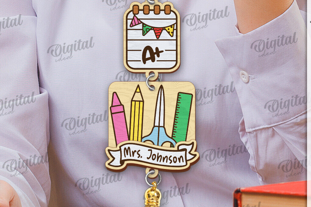 Σετ των 2 Intra απο ξύλο plywood 3mm-4mm πάχος – Δασκάλα Lanyard Decor Δίασταση  20x20 cm INTRAFABR-120166825