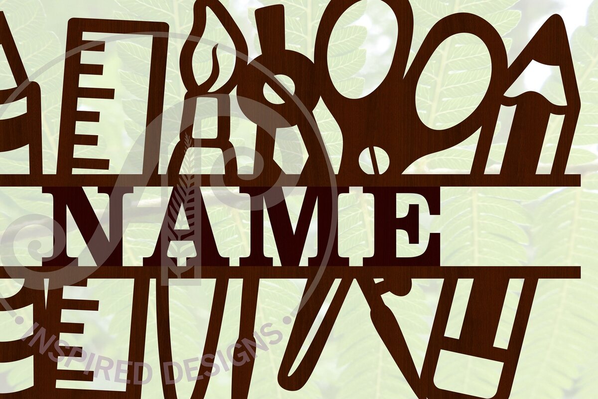 Σετ των 2 Intra απο ξύλο plywood 3mm-4mm πάχος – Αρχείο για το όνομα δασκάλου Δίασταση  20x20 cm INTRAFABR-64986515