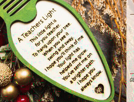 Σετ των 2 Intra απο ξύλο plywood 3mm-4mm πάχος – Στολίδι δασκάλου Laser Δίασταση  20x20 cm INTRAFABR-81159625