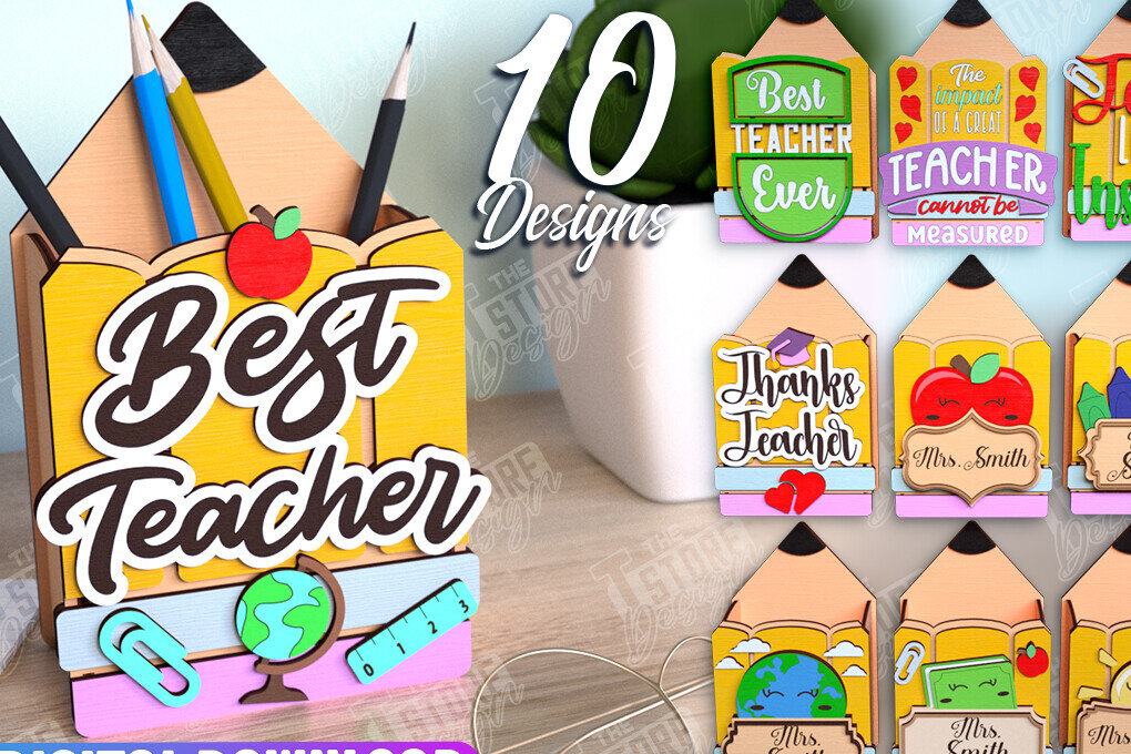 Σετ των 2 Intra απο ξύλο plywood 3mm-4mm πάχος – Πακέτο μολυβοθήκης δασκάλου | Στάντα στυλό Δίασταση  20x20 cm INTRAFABR-111598844