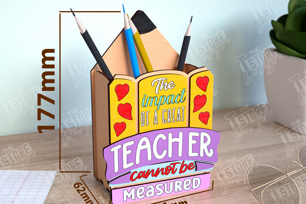 Σετ των 2 Intra απο ξύλο plywood 3mm-4mm πάχος – Μολυβοθήκη Δάσκαλος | Στάντα στυλό | CNC Δίασταση  20x20 cm INTRAFABR-111598315