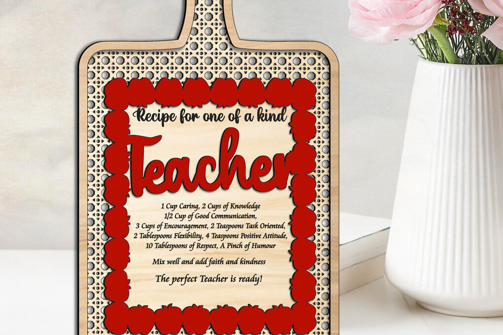 Σετ των 2 Intra απο ξύλο plywood 3mm-4mm πάχος – Δάσκαλος Rattan Cutting Board Apple Δίασταση  20x20 cm INTRAFABR-103442199