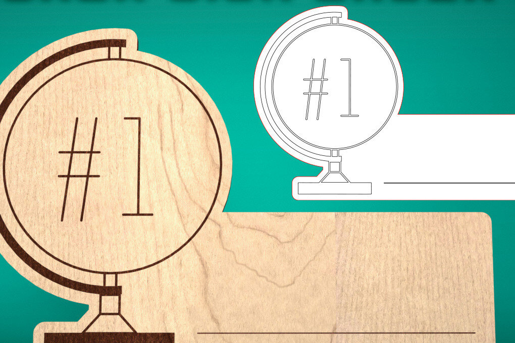 Σετ των 2 Intra απο ξύλο plywood 3mm-4mm πάχος – Teacher Sign | Σχολείο Δίασταση  40x30 cm INTRAFABR-57370783