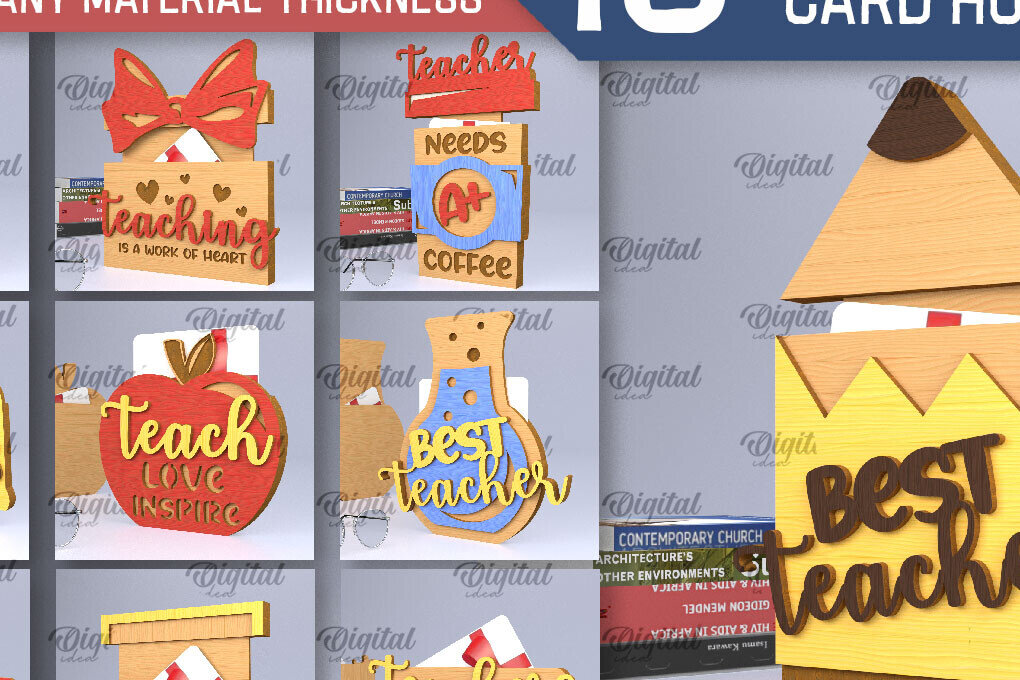 Σετ των 2 Intra απο ξύλο plywood 3mm-4mm πάχος – Πακέτο λέιζερ κατόχων δωροκαρτών δασκάλων Δίασταση  20x20 cm INTRAFABR-95645185