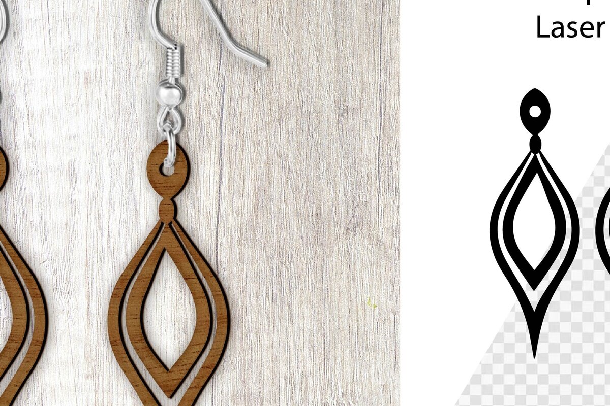 Σετ των 3 Intra απο ξύλο plywood 3mm-4mm πάχος – Σκουλαρίκια Teadrop Cut Laser. Σκουλαρίκια Δίασταση  5x5 cm INTRAFABR-100151563