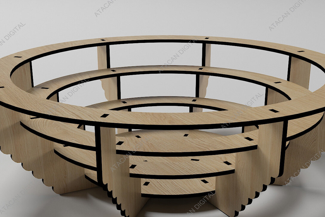 Σετ των 2 Intra απο ξύλο plywood 3mm-4mm πάχος – Tealight Box, Cupcake Stand καλάθι φρούτων Δίασταση  20x20 cm INTRAFABR-68569166