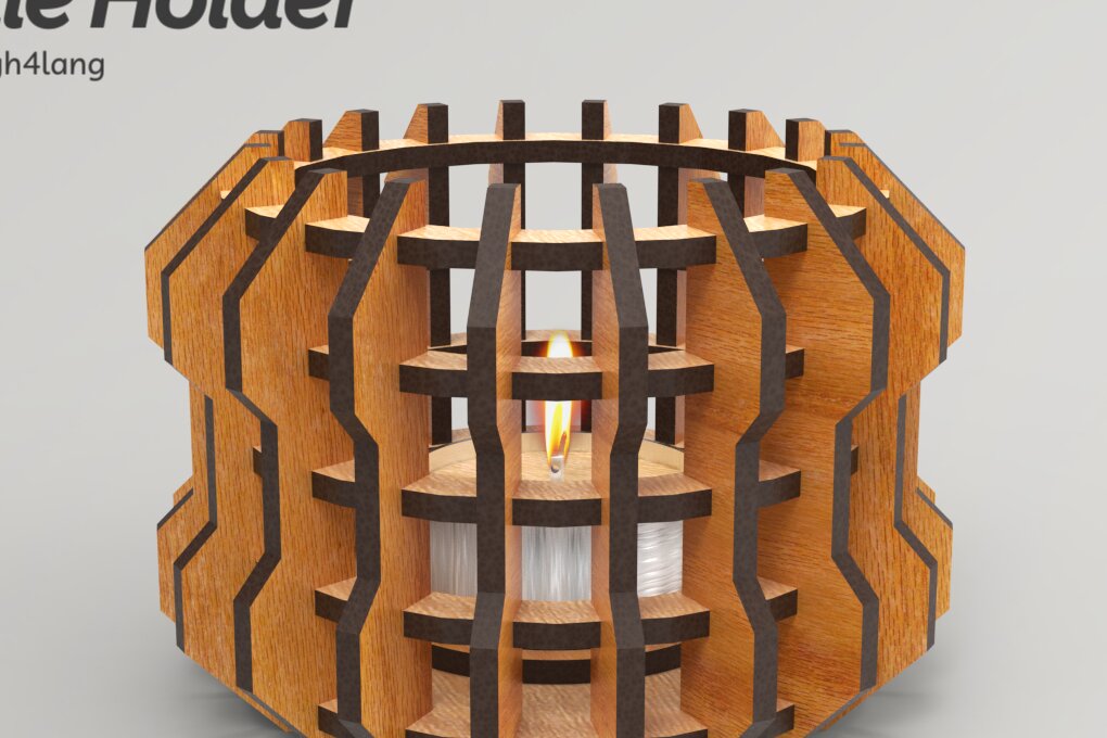 Σετ των 2 Intra απο ξύλο plywood 3mm-4mm πάχος – Κηροπήγιο ρεσώ | Αρχείο κοπής με λέιζερ Δίασταση  20x20 cm INTRAFABR-87999886