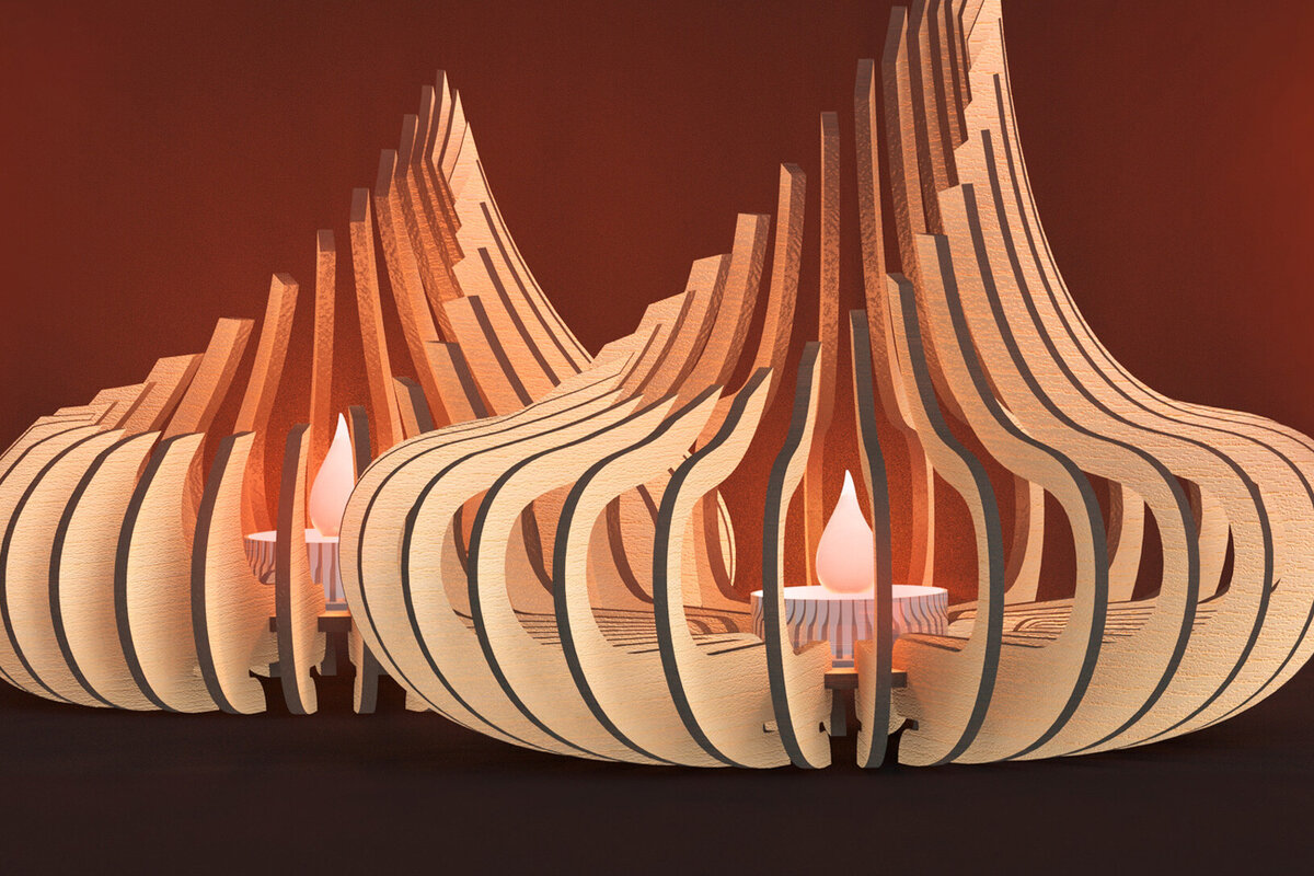 Σετ των 2 Intra απο ξύλο plywood 3mm-4mm πάχος – Θήκη ρεσώ Αρχεία για Δίασταση  20x20 cm INTRAFABR-79448384